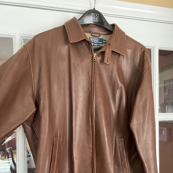 Polo Ralph Lauren Brown Leather Jacket - Picture 1 of 4